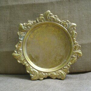 Vintage Gold Ceramic Leaf Design Decorative Dish